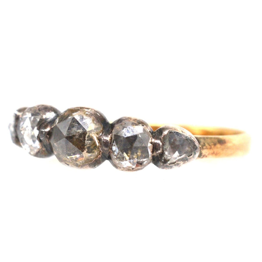 Regency Silver and Gold Five Stone Rose Diamond Ring | Parkin and Gerrish | Antique & Vintage Jewellery