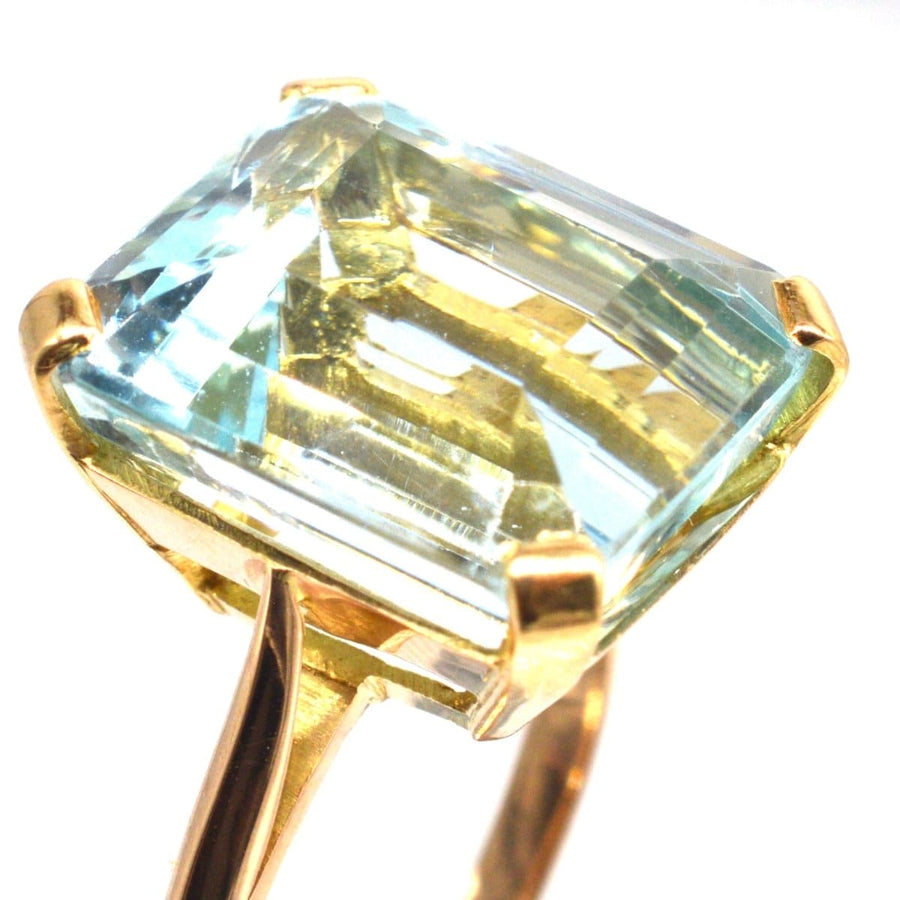 Retro 18ct Gold Aquamarine Ring | Parkin and Gerrish | Antique & Vintage Jewellery