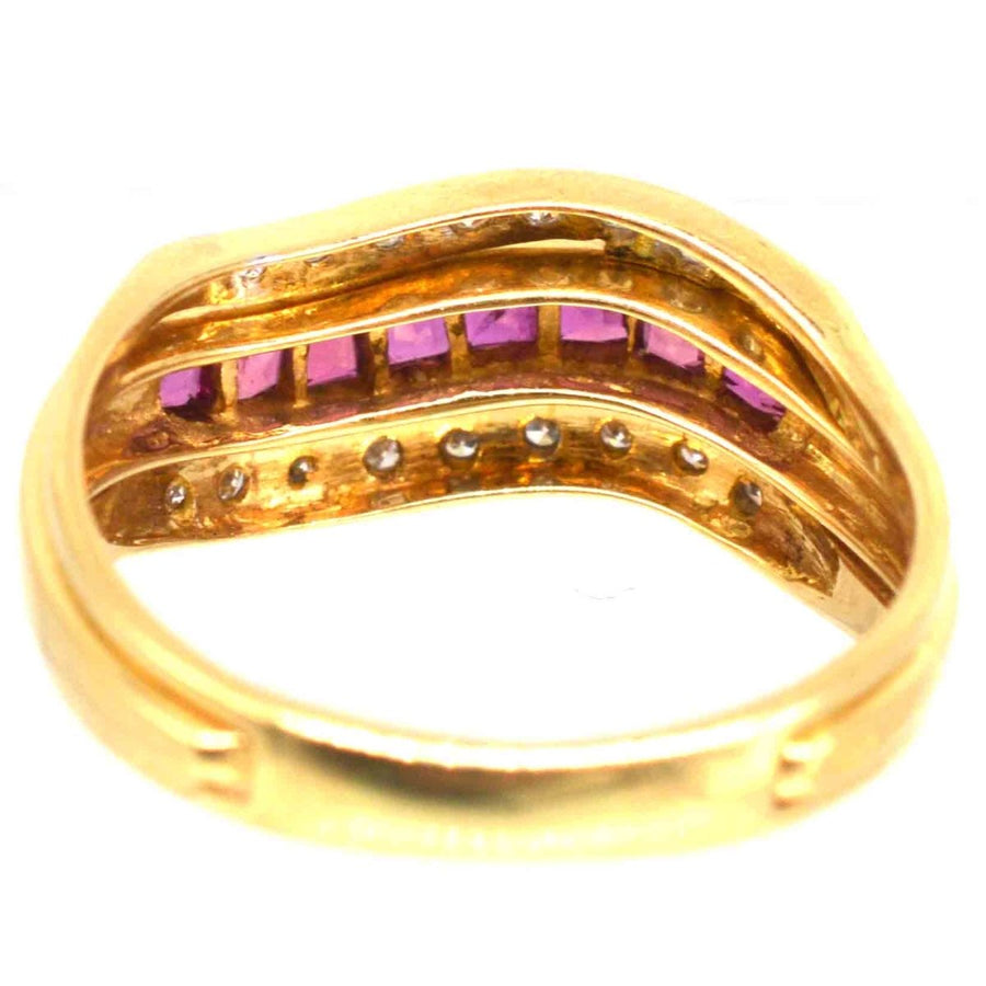 Retro 18ct Gold Tutti Frutti Interchangeable Diamond, Sapphire, Ruby & Emerald Ring | Parkin and Gerrish (UK)