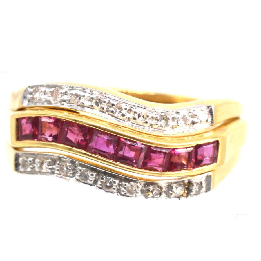 Retro 18ct Gold Tutti Frutti Interchangeable Diamond, Sapphire, Ruby & Emerald Ring | Parkin and Gerrish (UK)