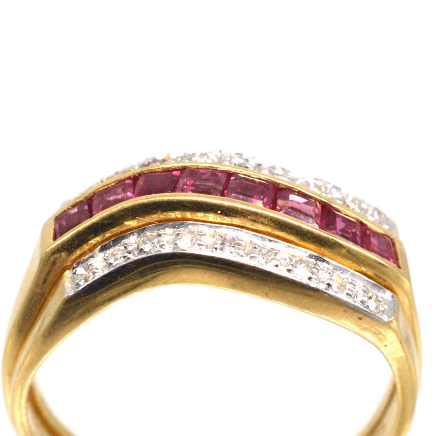 Retro 18ct Gold Tutti Frutti Interchangeable Diamond, Sapphire, Ruby & Emerald Ring
