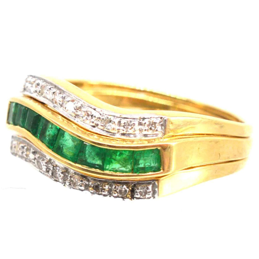 Retro 18ct Gold Tutti Frutti Interchangeable Diamond, Sapphire, Ruby & Emerald Ring