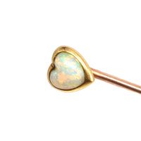 Small Edwardian 15ct Gold Opal Heart Tie Pin | Parkin and Gerrish (UK)