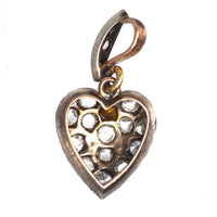 Small Edwardian Gold & Silver Heart Shaped Pendant set with Paste | Parkin and Gerrish (UK)