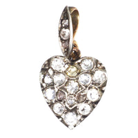 Small Edwardian Gold & Silver Heart Shaped Pendant set with Paste | Parkin and Gerrish (UK)