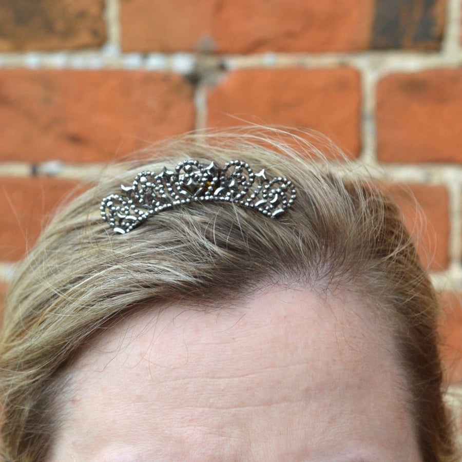 Small Regency Cut Steel Hair Tiara Comb | Parkin and Gerrish | Antique & Vintage Jewellery