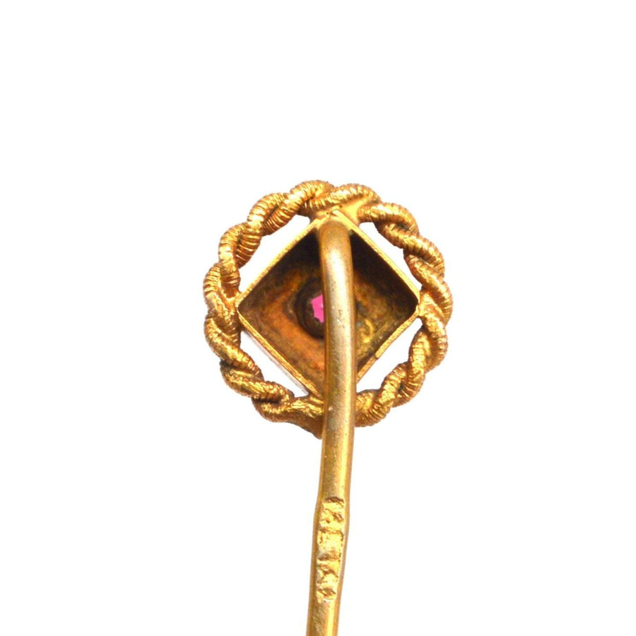 Victorian 15ct Gold Ruby Tie Pin | Parkin and Gerrish | Antique & Vintage Jewellery