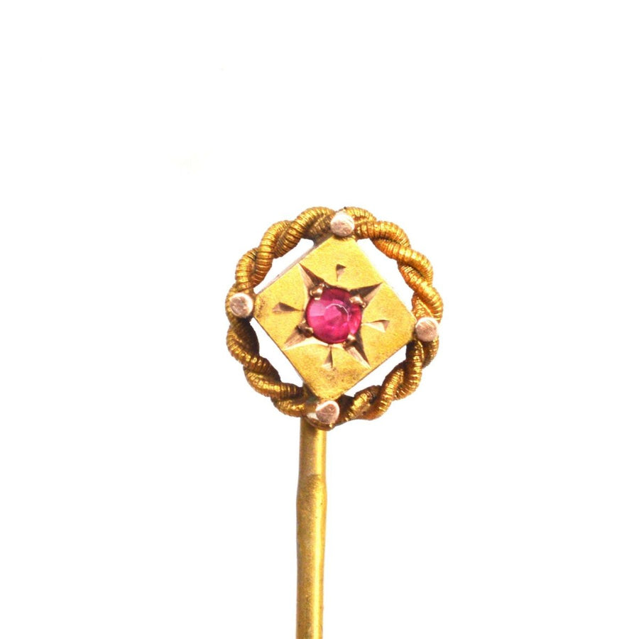 Victorian 15ct Gold Ruby Tie Pin | Parkin and Gerrish | Antique & Vintage Jewellery