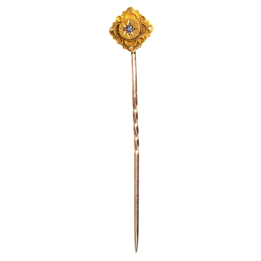 Victorian 15ct Gold Sapphire Tie Pin | Parkin and Gerrish | Antique & Vintage Jewellery