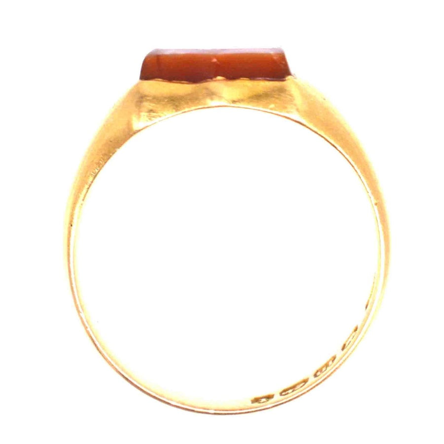 Victorian 18ct Gold and Carnelian Shield Signet Ring | Parkin and Gerrish | Antique & Vintage Jewellery