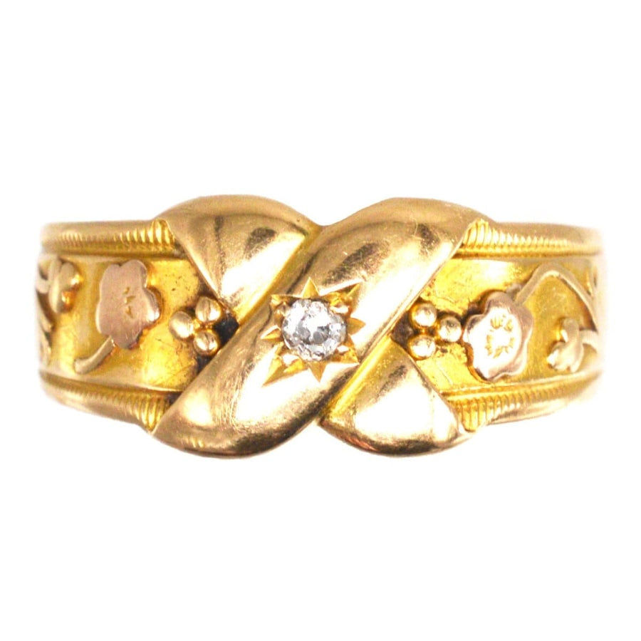 Victorian 18ct Gold and Diamond Kiss Ring | Parkin and Gerrish | Antique & Vintage Jewellery