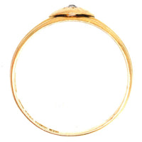 Victorian 18ct Gold Band Keeper Ring with a Heart and a Diamond | Parkin and Gerrish (UK)