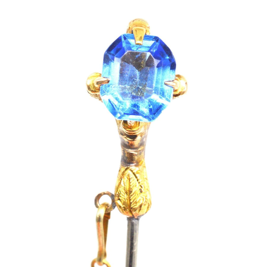 Victorian 18ct Gold Eagle’s Foot Tie Pin with Blue Paste | Parkin and Gerrish | Antique & Vintage Jewellery