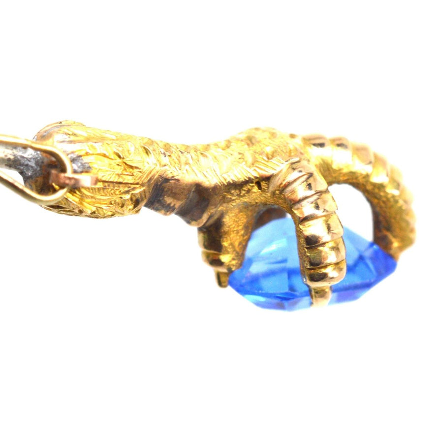 Victorian 18ct Gold Eagle’s Foot Tie Pin with Blue Paste | Parkin and Gerrish | Antique & Vintage Jewellery
