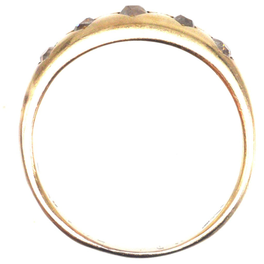 Victorian 18ct Gold Five - Stone Gypsy Ring with Old Mine Cut Diamonds | Parkin and Gerrish (UK)