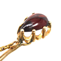 Victorian 9ct Gold Garnet Tie Pin with a Pearl Safety Pin and Snake Chain | Parkin and Gerrish (UK)