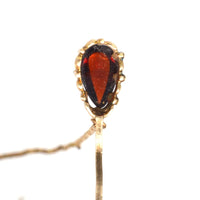 Victorian 9ct Gold Garnet Tie Pin with a Pearl Safety Pin and Snake Chain | Parkin and Gerrish (UK)