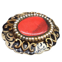 Victorian 9ct Gold Mourning Brooch with Seed Pearl and Hairwork | Parkin and Gerrish (UK)