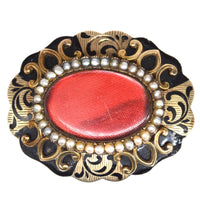 Victorian 9ct Gold Mourning Brooch with Seed Pearl and Hairwork | Parkin and Gerrish (UK)