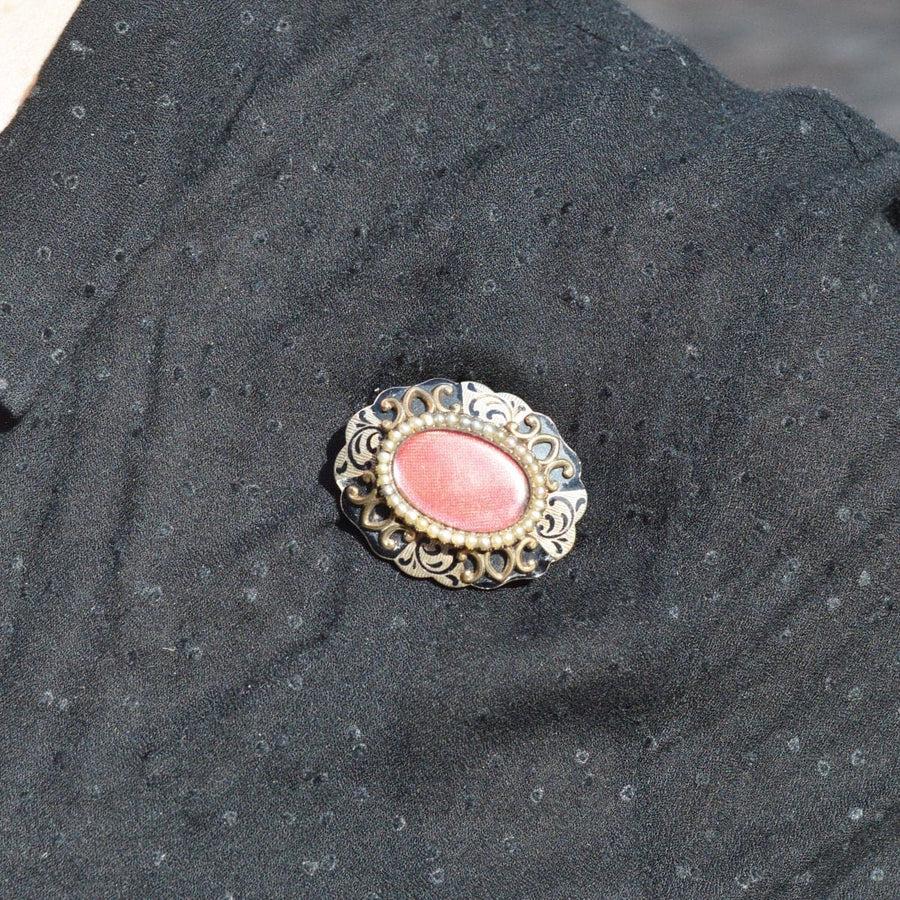 Victorian 9ct Gold Mourning Brooch with Seed Pearl and Hairwork | Parkin and Gerrish | Antique & Vintage Jewellery