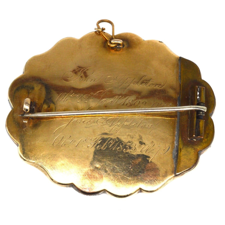 Victorian 9ct Gold Mourning Brooch with Seed Pearl and Hairwork | Parkin and Gerrish | Antique & Vintage Jewellery