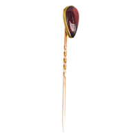 Victorian 9ct Gold Tie Pin with a Cabochon Pear Shaped Garnet | Parkin and Gerrish (UK)