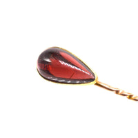 Victorian 9ct Gold Tie Pin with a Cabochon Pear Shaped Garnet | Parkin and Gerrish (UK)