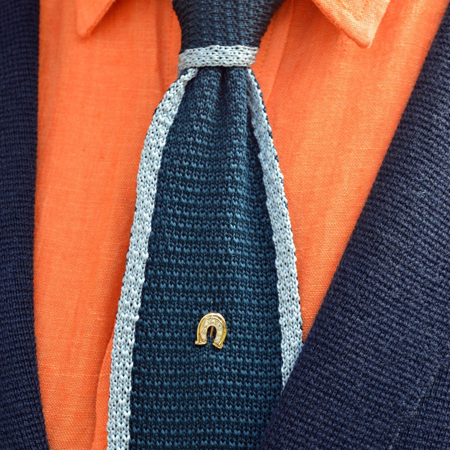 Vintage 14ct Gold and Platinum Diamond Horseshoe Tie Pin | Parkin and Gerrish (UK)