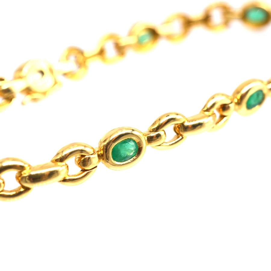Vintage 18ct Gold and Emerald Bracelet | Parkin and Gerrish | Antique & Vintage Jewellery