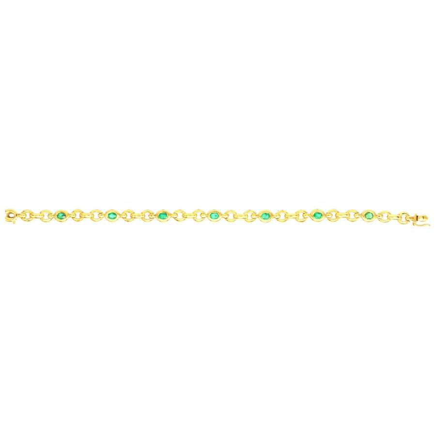 Vintage 18ct Gold and Emerald Bracelet | Parkin and Gerrish | Antique & Vintage Jewellery