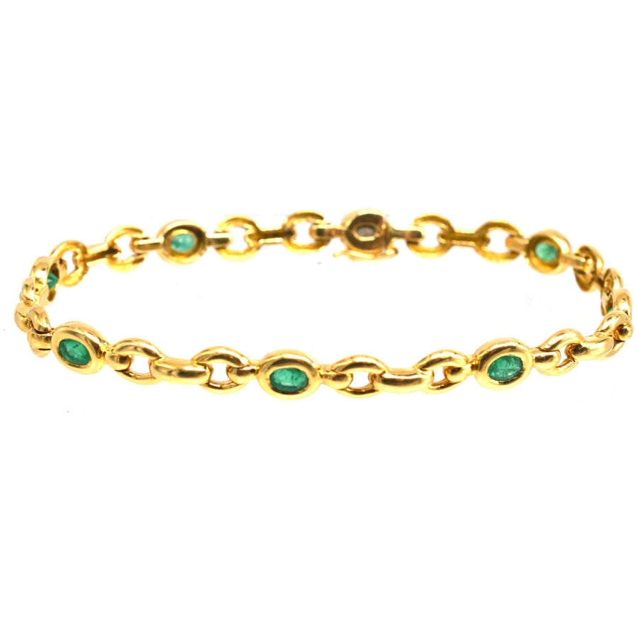 Vintage 18ct Gold and Emerald Bracelet | Parkin and Gerrish | Antique & Vintage Jewellery