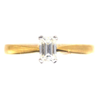Vintage 18ct Gold and Emerald Cut Diamond Ring | Parkin and Gerrish (UK)
