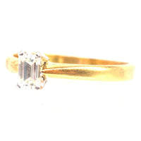 Vintage 18ct Gold and Emerald Cut Diamond Ring | Parkin and Gerrish (UK)