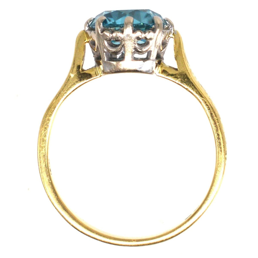 Vintage 18ct Gold and Platinum Zircon Solitaire Ring | Parkin and Gerrish (UK)