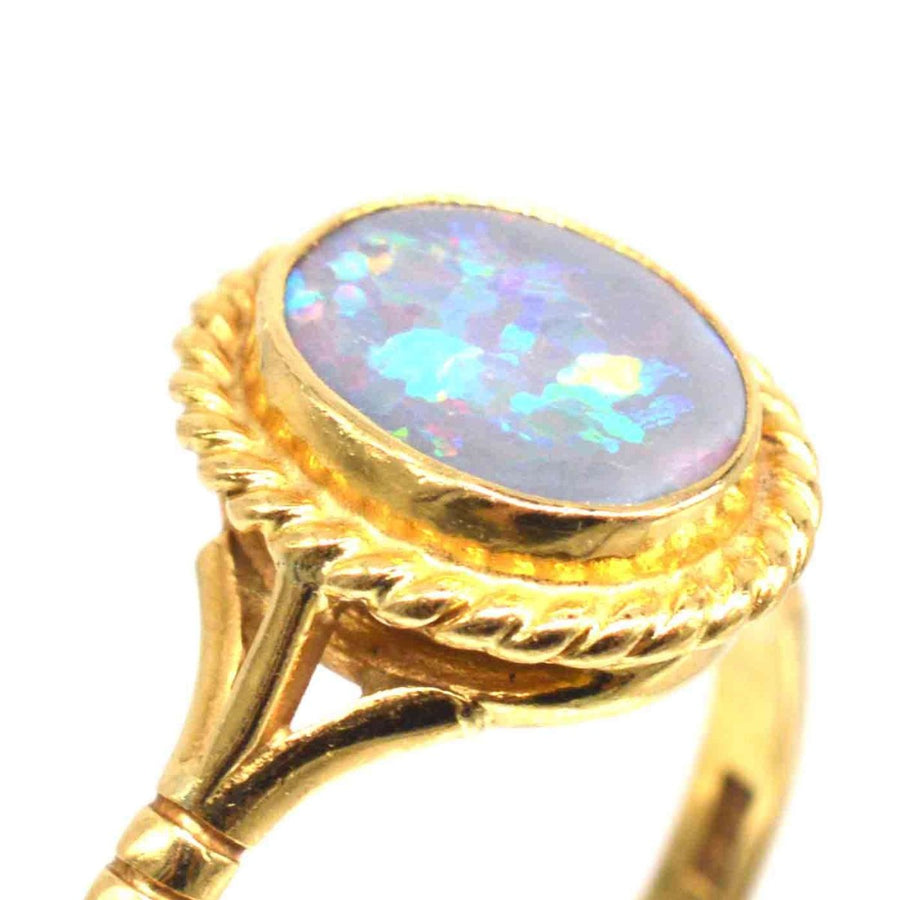 Vintage 18ct Gold Grey Opal Ring | Parkin and Gerrish (UK)
