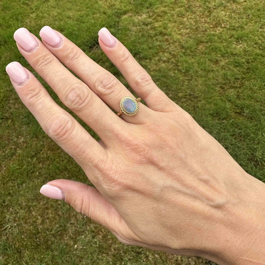 Vintage 18ct Gold Grey Opal Ring | Parkin and Gerrish (UK)
