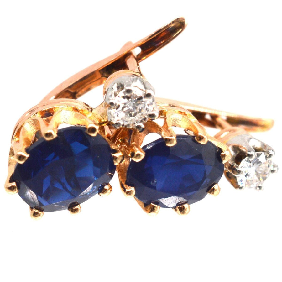 Vintage 18ct Gold Sapphire and Diamond Earrings | Parkin and Gerrish (UK)