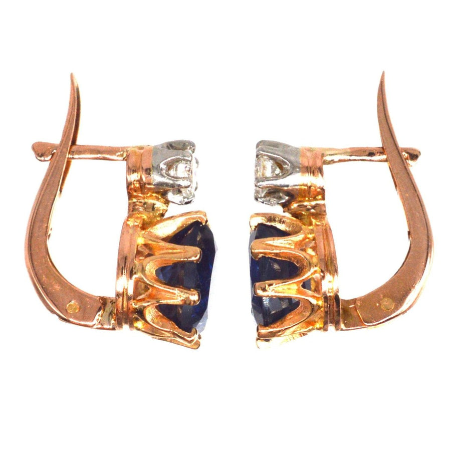Vintage 18ct Gold Sapphire and Diamond Earrings | Parkin and Gerrish (UK)