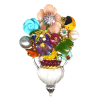 Vintage 18ct White Gold, Multi - gem Giardinetto Brooch by Santagostino | Parkin and Gerrish (UK)