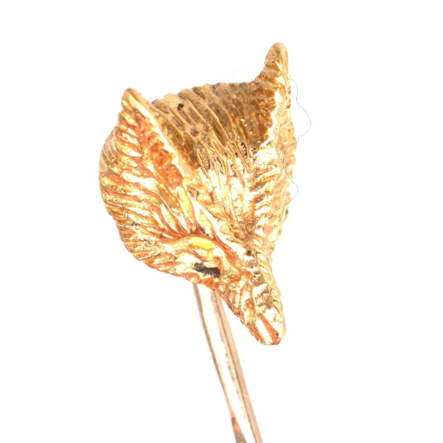 Vintage 1970s 9ct Gold Fox Head Tie Pin | Parkin and Gerrish | Antique & Vintage Jewellery