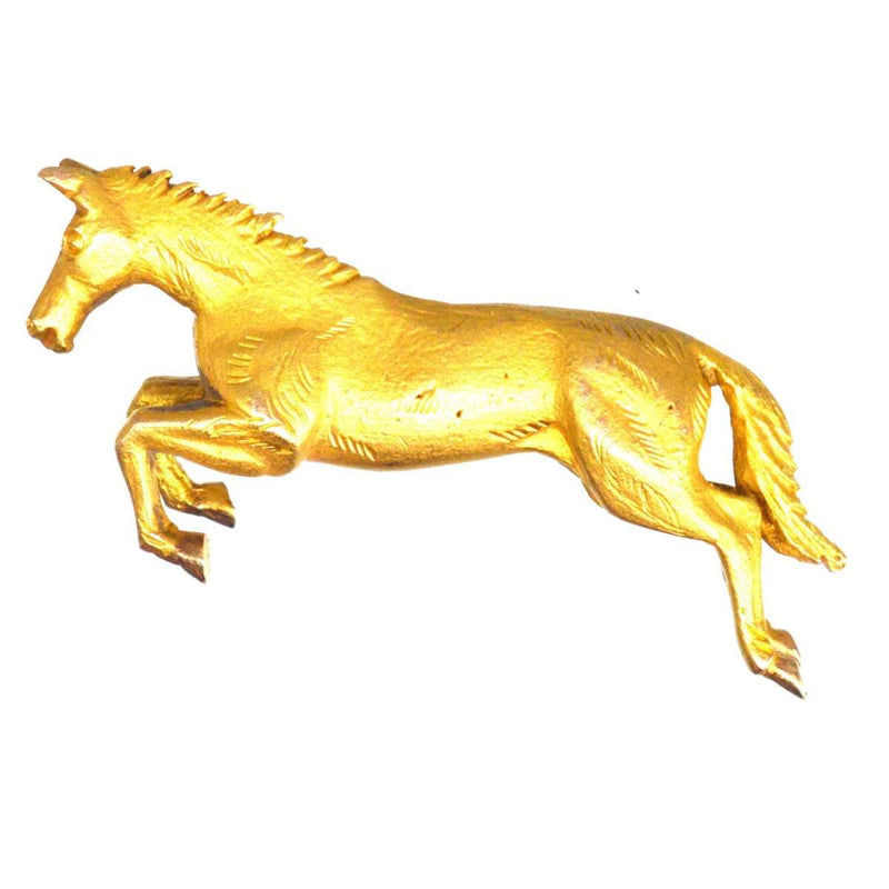 Vintage 9ct Gold Jumping Horse Brooch by Alabaster & Wilson