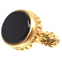 Vintage 9ct Gold Lion Seal with an Onyx Base | Parkin and Gerrish (UK)