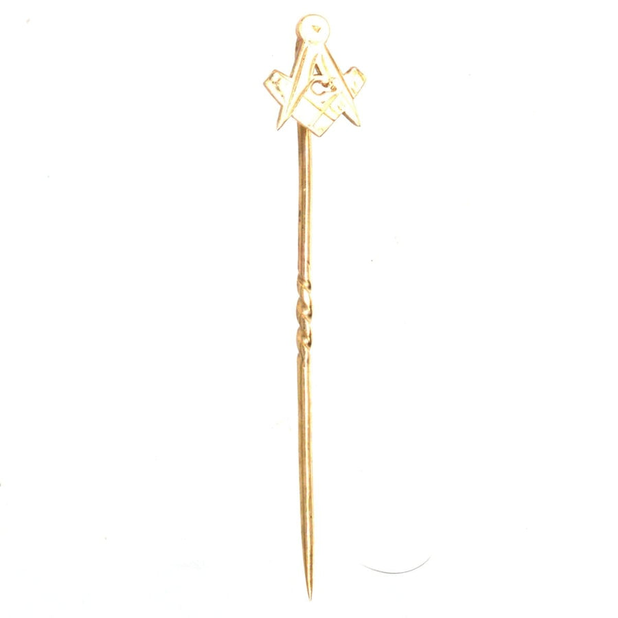 Vintage 9ct Gold Masonic Tie Pin | Parkin and Gerrish | Antique & Vintage Jewellery