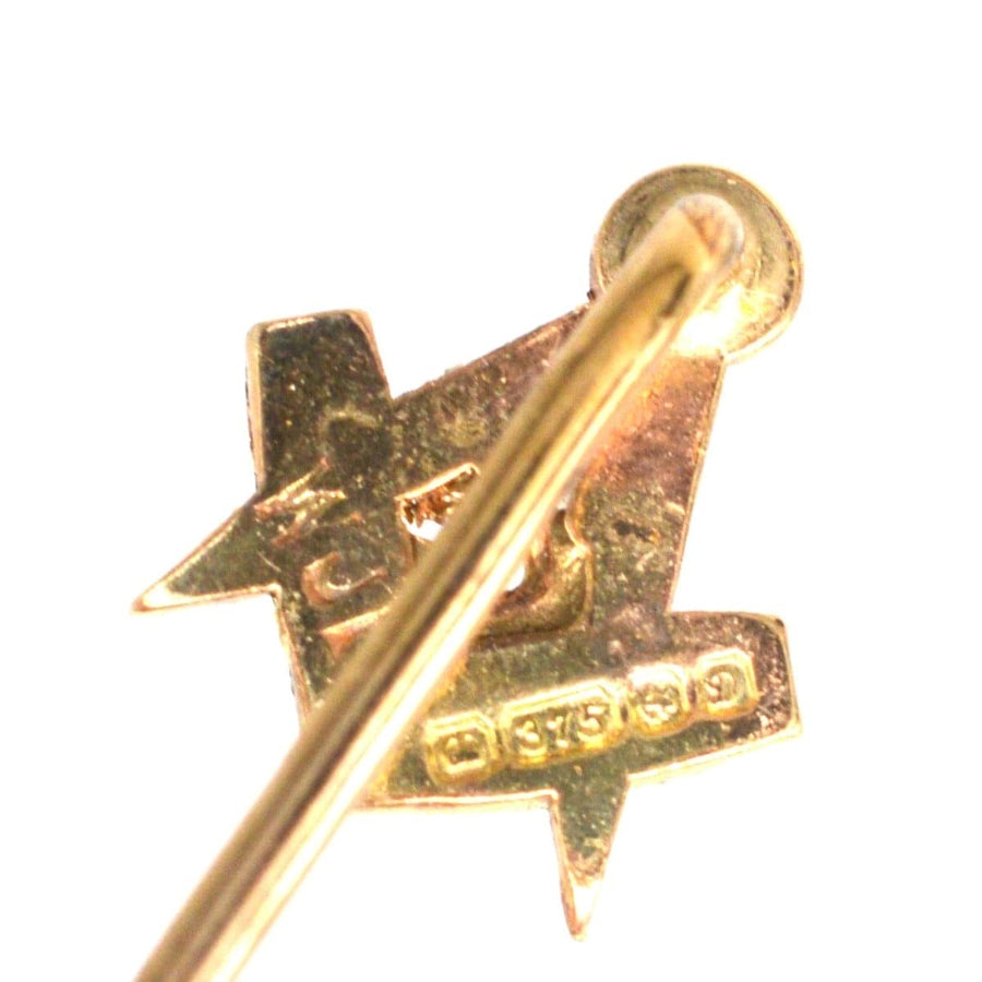 Vintage 9ct Gold Masonic Tie Pin | Parkin and Gerrish | Antique & Vintage Jewellery