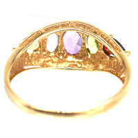 Vintage 9ct Gold Multi Gem Five Stone Ring | Parkin and Gerrish (UK)
