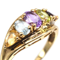 Vintage 9ct Gold Multi Gem Five Stone Ring | Parkin and Gerrish (UK)