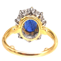 Vintage French 1960s 18ct Gold Sapphire and Diamond Cluster Ring | Parkin and Gerrish (UK)