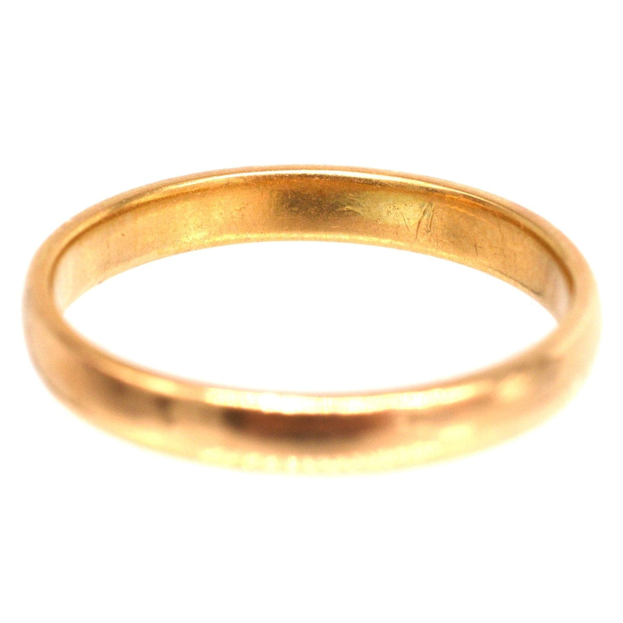 1932 Art Deco 22ct Gold Wedding Band Ring (3mm width) | Parkin and Gerrish | Antique & Vintage Jewellery
