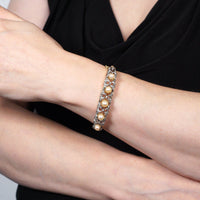 1940s 18ct Gold Cultured Pearl and Diamond Bangle | Parkin and Gerrish (UK)