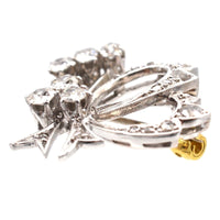 1940s 18ct White Gold, Diamond Bow Motif Brooch | Parkin and Gerrish (UK)